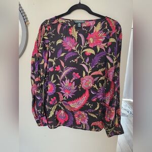 Lauren Ralph Lauren Paisley Floral Print Pullover Blouse
